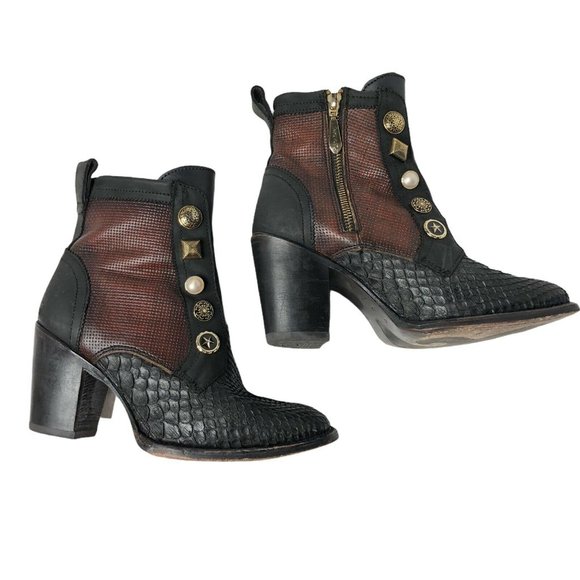 Cuadra High Heel Booties Python Skin Size 7 - Picture 4 of 10